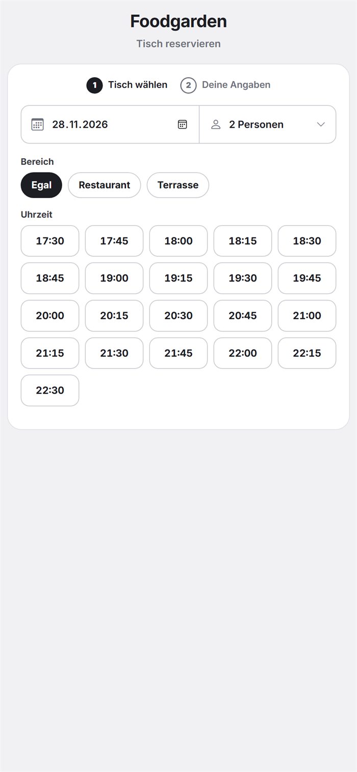 orderhero Reservierung auf dem Smartphone